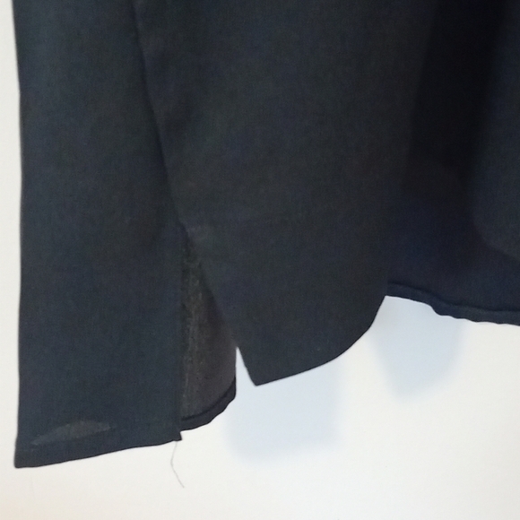 AK Urban Black Blouse‎ Dark Gray Sleeves Sheer Top Keyhole Back Womens 50 (XXL) - Picture 9 of 9